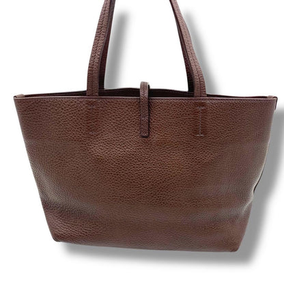 Salvatore Ferragamo Hand Bag Tote Purse Gancini Leather Brown Authentic