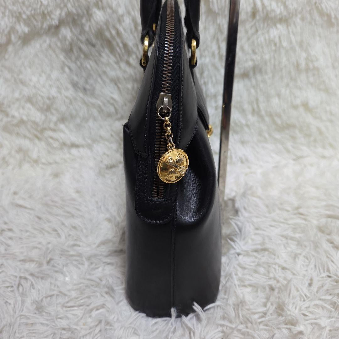 Salvatore Ferragamo Hand Shoulder Bag Tote Purse 2way Leather Black Authentic