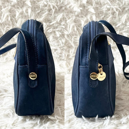 Salvatore Ferragamo Shoulder Bag Purse Vara Navy Authentic