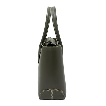 TOD'S Hand Bag Tote Purse Leather Khaki Gray Authentic