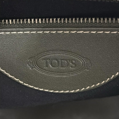 TOD'S Hand Bag Tote Purse Leather Khaki Gray Authentic