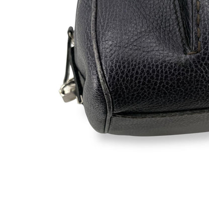 TOD'S Hand Bag Tote Purse Mini Boston Leather Navy Authentic