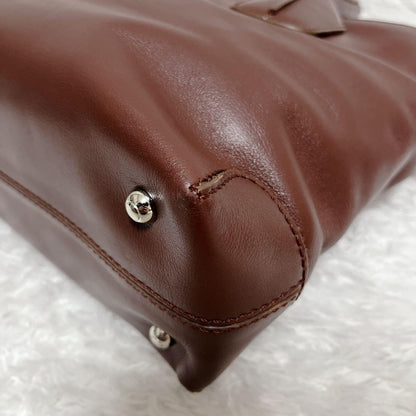 TOD'S Hand Shoulder Bag Tote Purse 2way D-Styling Leather Bordeaux Authentic