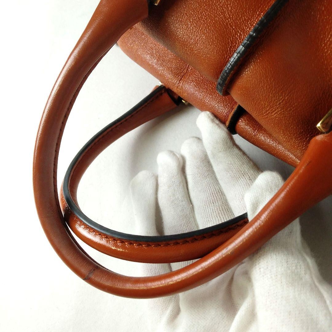 TOD'S Hand Shoulder Bag Tote Purse 2way D Cube Leather Light Brown Authentic