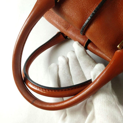 TOD'S Hand Shoulder Bag Tote Purse 2way D Cube Leather Light Brown Authentic