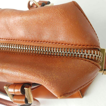 TOD'S Hand Shoulder Bag Tote Purse 2way D Cube Leather Light Brown Authentic
