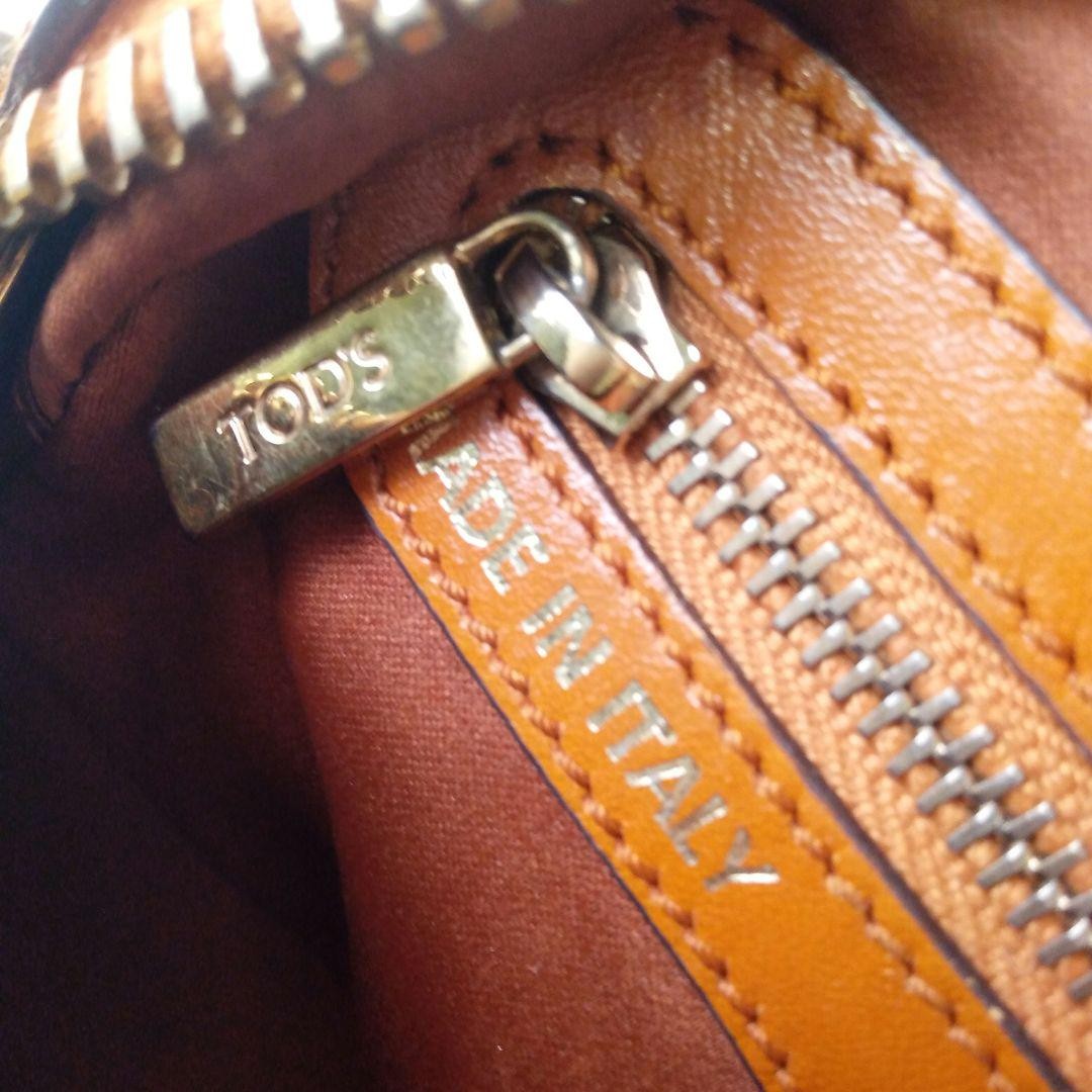 TOD'S Hand Shoulder Bag Tote Purse 2way D Cube Leather Light Brown Authentic