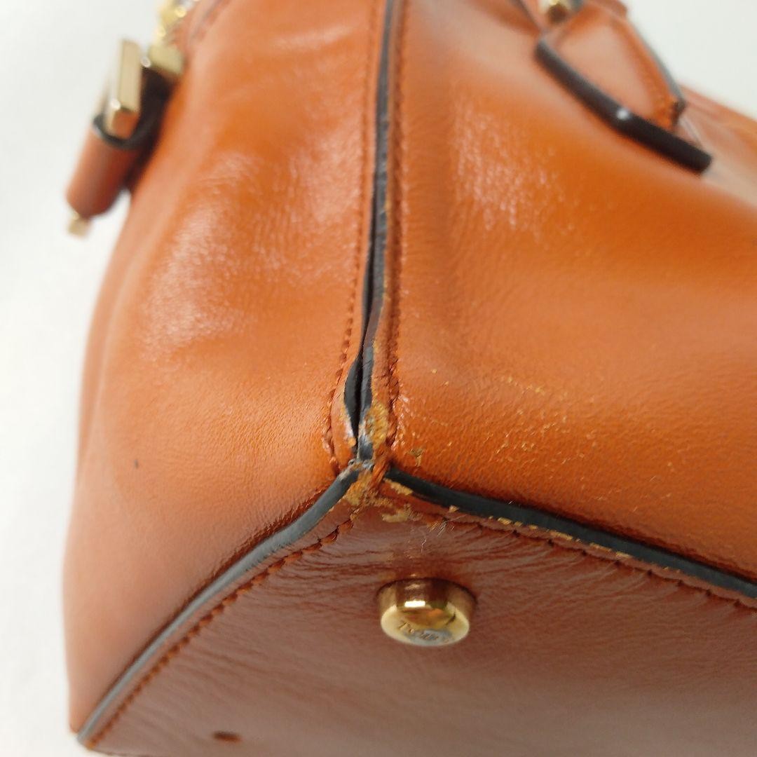 TOD'S Hand Shoulder Bag Tote Purse 2way D Cube Leather Light Brown Authentic