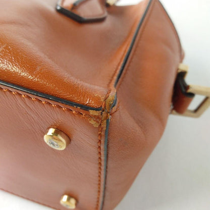 TOD'S Hand Shoulder Bag Tote Purse 2way D Cube Leather Light Brown Authentic
