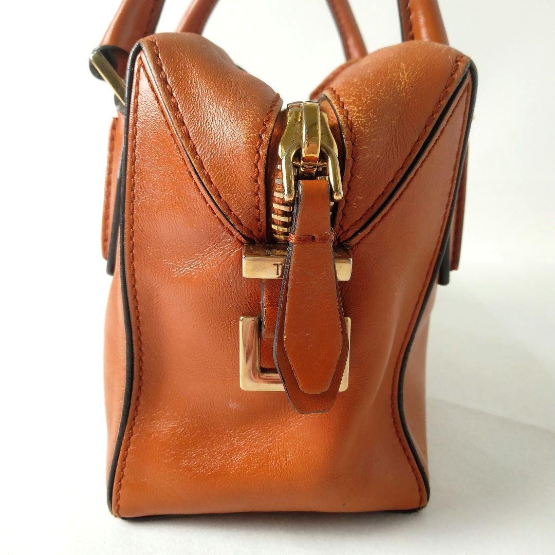 TOD'S Hand Shoulder Bag Tote Purse 2way D Cube Leather Light Brown Authentic