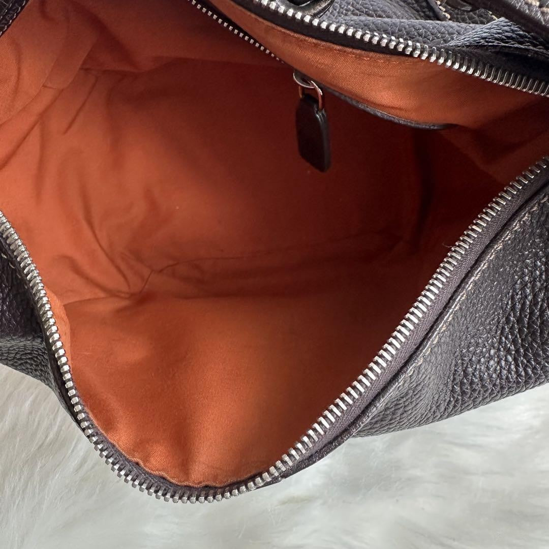 TOD'S Shoulder Bag Purse Leather Black Authentic