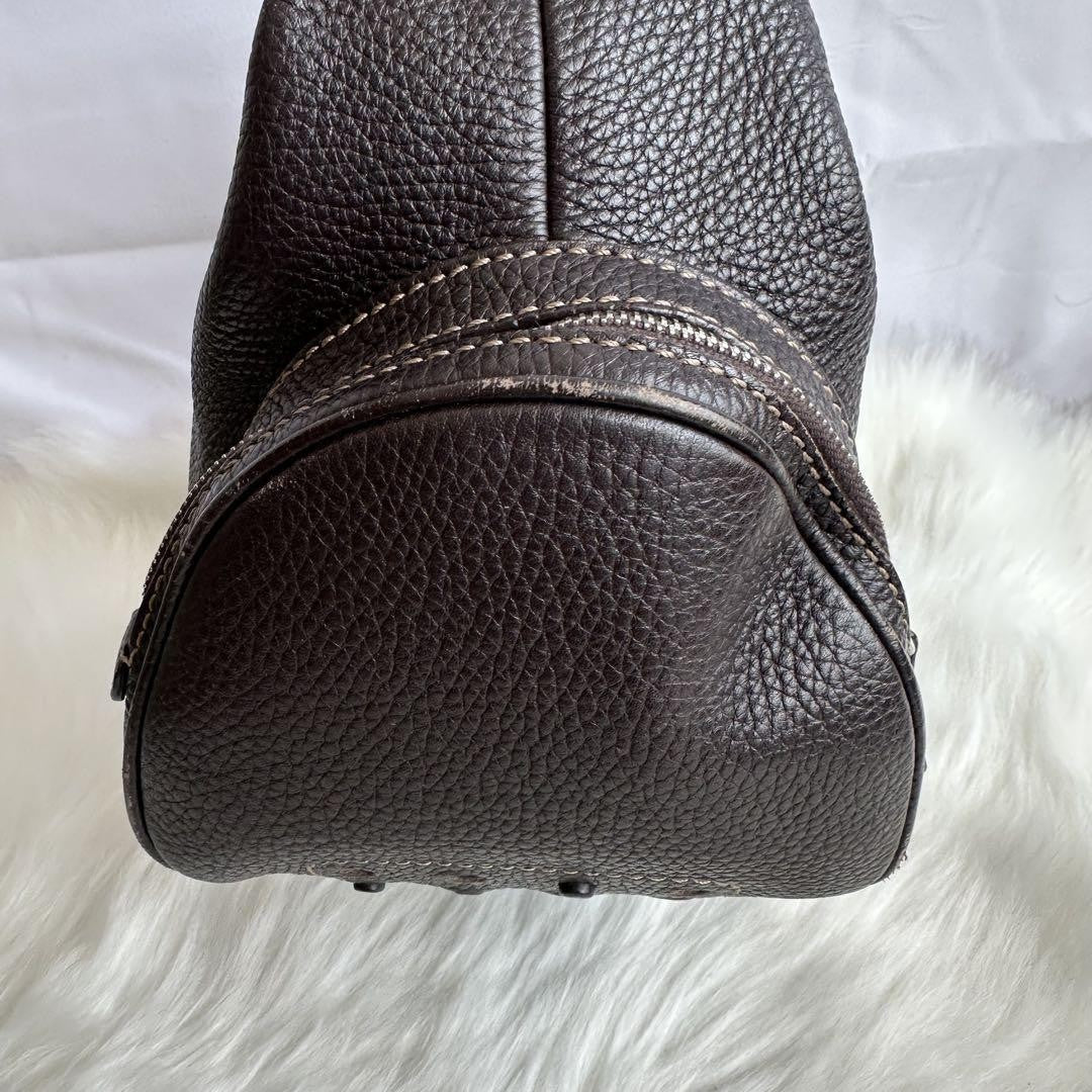 TOD'S Shoulder Bag Purse Leather Black Authentic