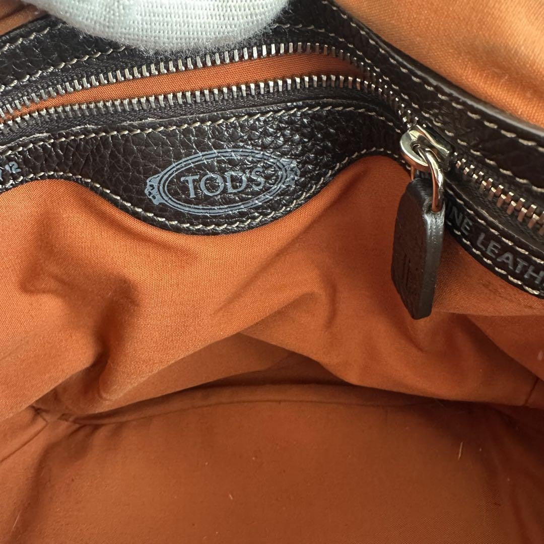 TOD'S Shoulder Bag Purse Leather Black Authentic