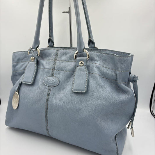 TOD'S Hand Bag Tote Purse Logo Leather Authentic