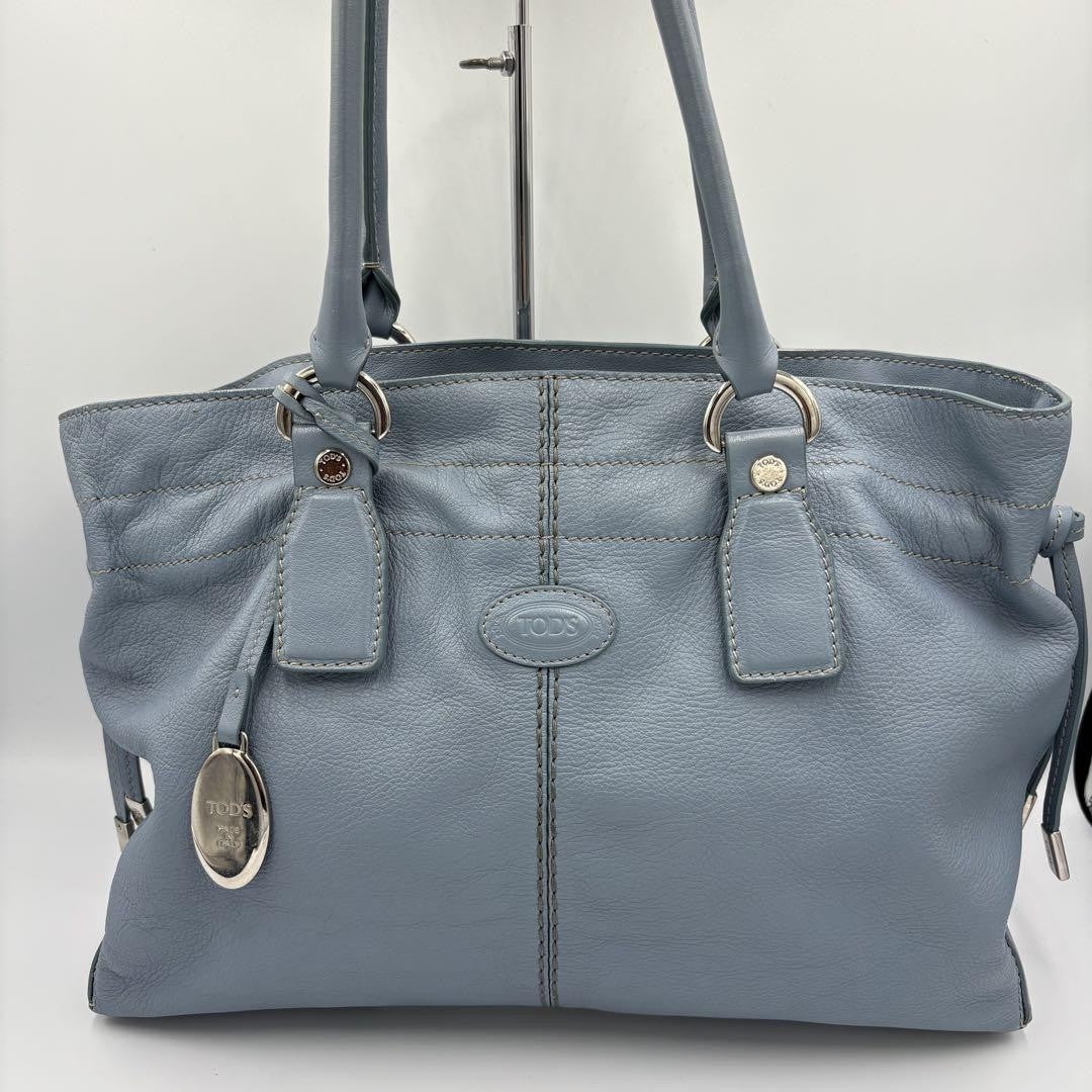 TOD'S Hand Bag Tote Purse Logo Leather Authentic