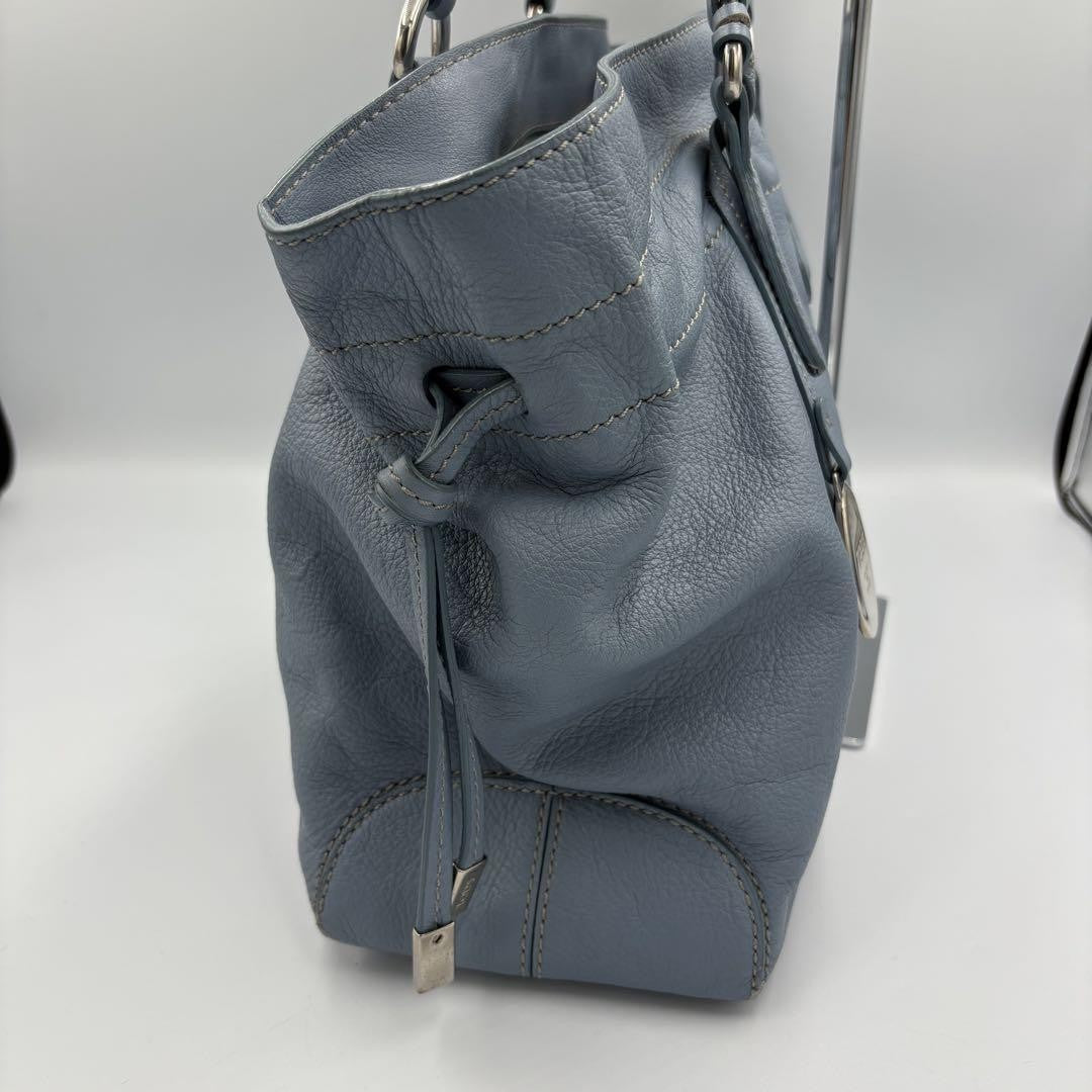 TOD'S Hand Bag Tote Purse Logo Leather Authentic