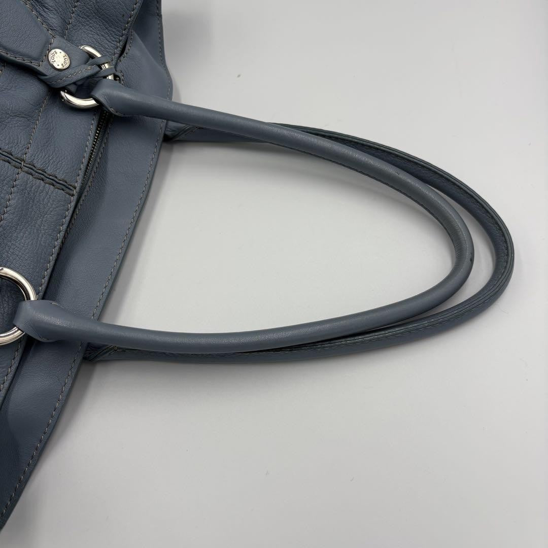 TOD'S Hand Bag Tote Purse Logo Leather Authentic