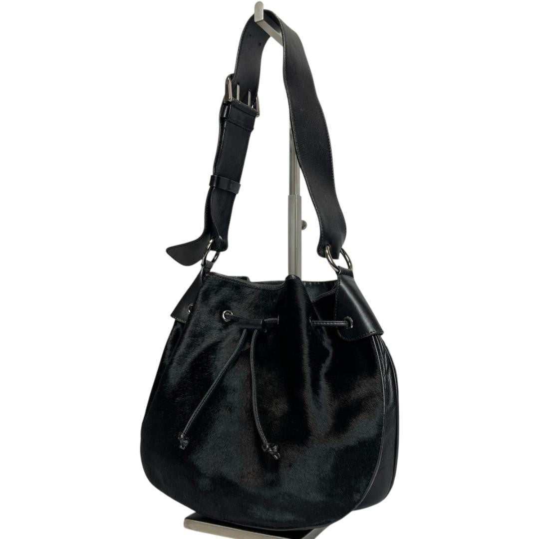TOD'S Shoulder Bag Purse Leather Black Authentic