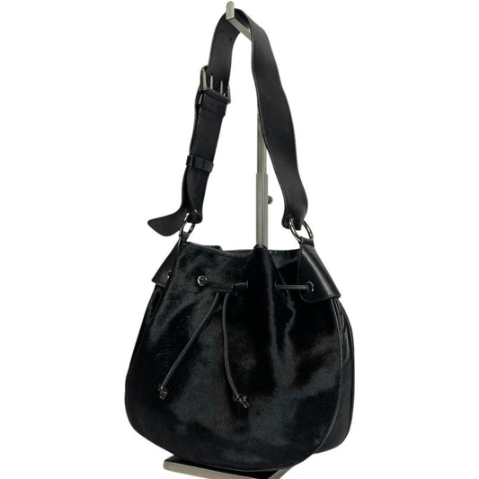 TOD'S Shoulder Bag Purse Leather Black Authentic