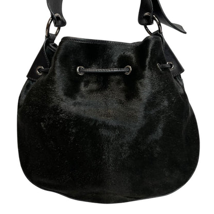 TOD'S Shoulder Bag Purse Leather Black Authentic