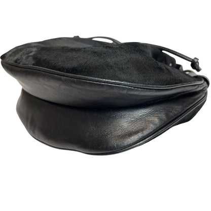TOD'S Shoulder Bag Purse Leather Black Authentic