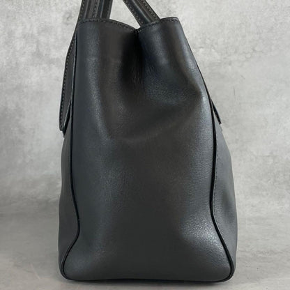 TOD'S Hand Shoulder Bag Tote Purse 2way D Cube D Bag Leather Dark Gray Authentic