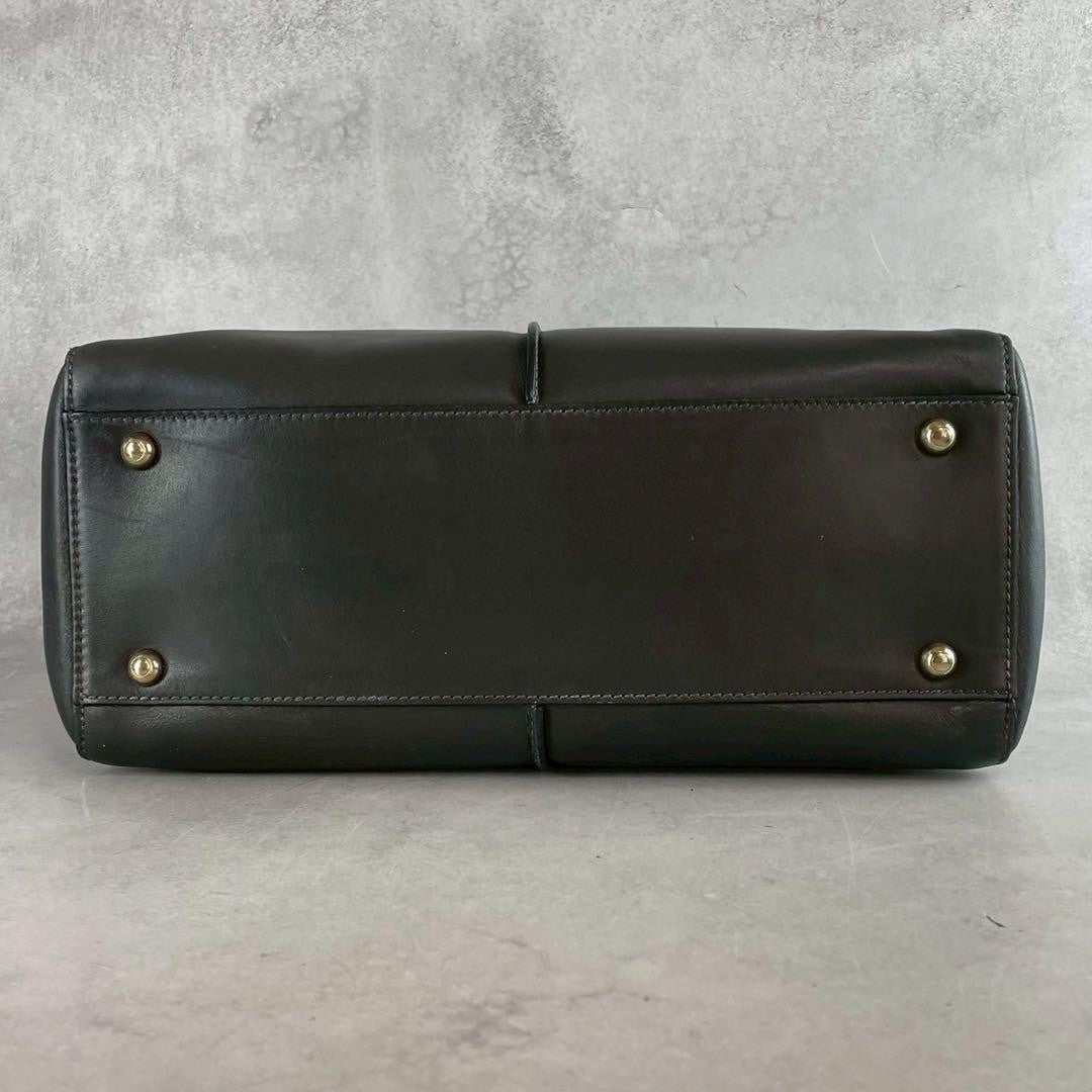 TOD'S Hand Shoulder Bag Tote Purse 2way D Cube D Bag Leather Dark Gray Authentic