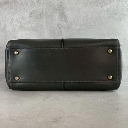 TOD'S Hand Shoulder Bag Tote Purse 2way D Cube D Bag Leather Dark Gray Authentic