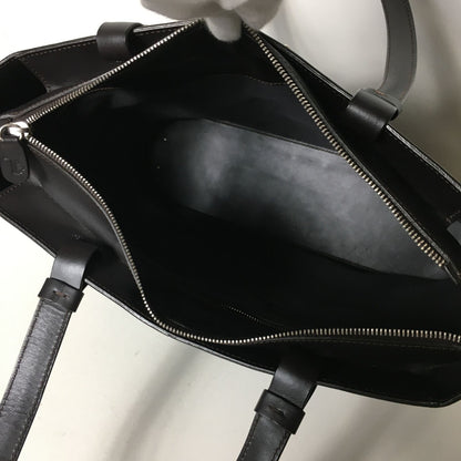 TOD'S Hand Bag Tote Purse Leather Dark Brown Authentic