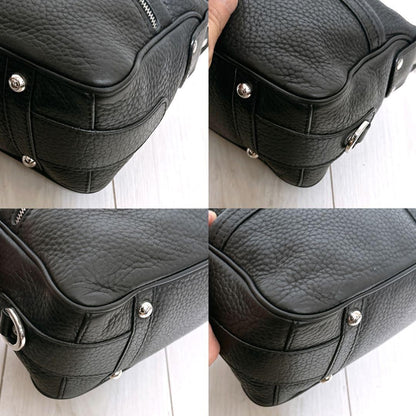TOD'S Shoulder Bag Purse Leather Black Authentic