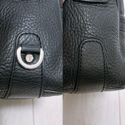 TOD'S Shoulder Bag Purse Leather Black Authentic