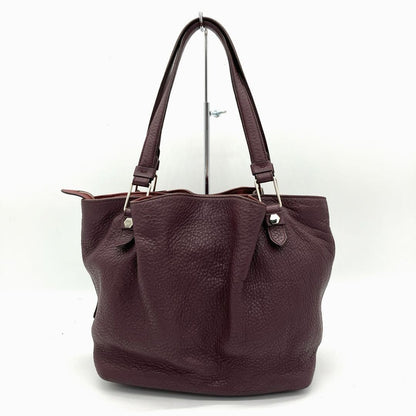 TOD'S Hand Bag Tote Purse Leather Purple Authentic