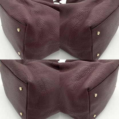 TOD'S Hand Bag Tote Purse Leather Purple Authentic