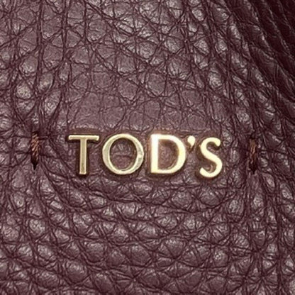 TOD'S Hand Bag Tote Purse Leather Purple Authentic