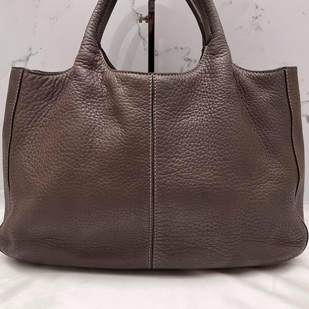 TOD'S Hand Shoulder Bag Tote Purse 2way ALH Leather Mocha Brown Authentic