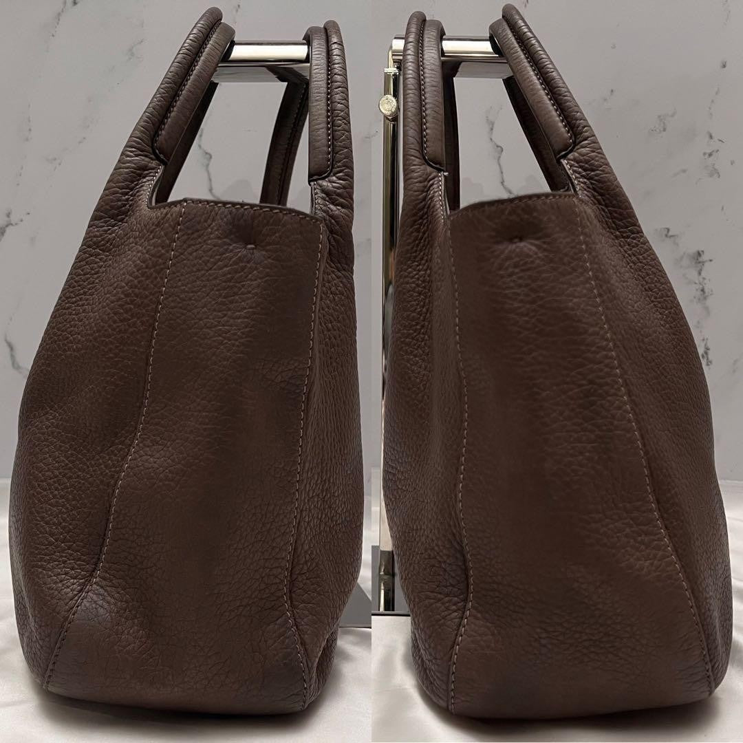 TOD'S Hand Shoulder Bag Tote Purse 2way ALH Leather Mocha Brown Authentic