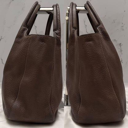 TOD'S Hand Shoulder Bag Tote Purse 2way ALH Leather Mocha Brown Authentic