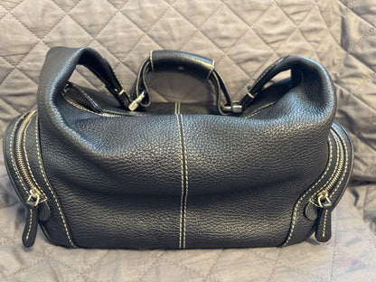 TOD'S Shoulder Bag Purse Leather Black Authentic