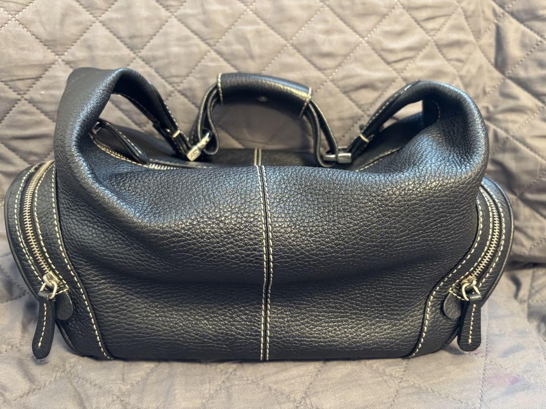 TOD'S Shoulder Bag Purse Leather Black Authentic