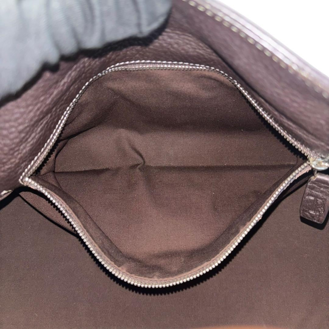 TOD'S Hand Bag Tote Purse Leather Brown Authentic