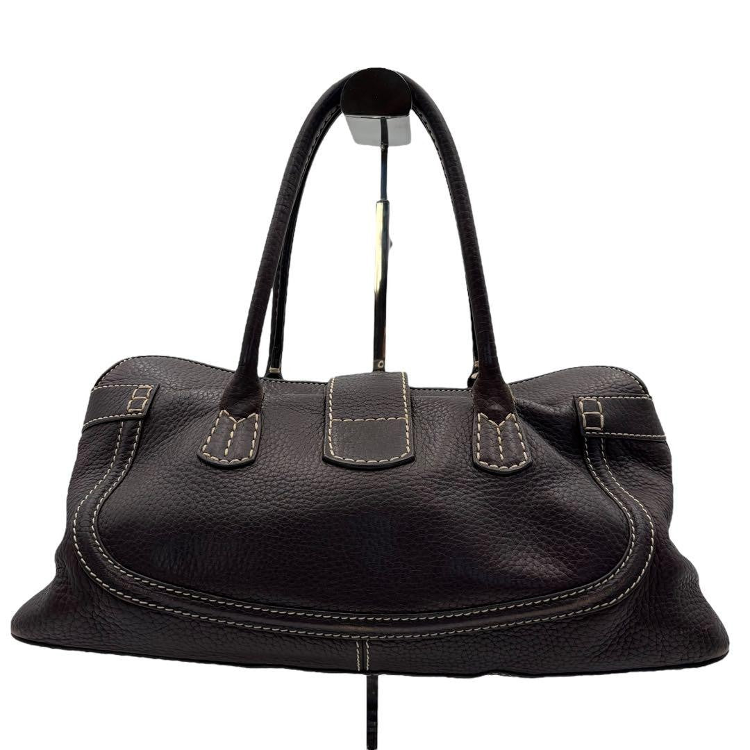 TOD'S Hand Bag Tote Purse Leather Brown Authentic