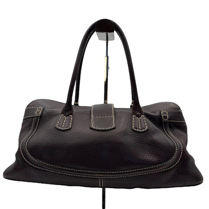 TOD'S Hand Bag Tote Purse Leather Brown Authentic