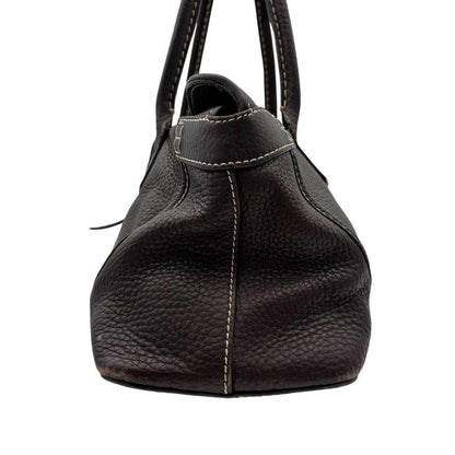 TOD'S Hand Bag Tote Purse Leather Brown Authentic