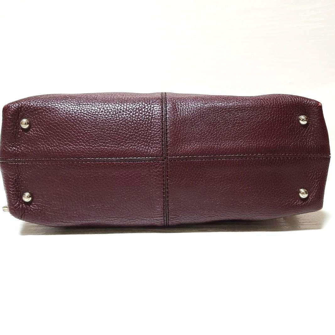 TOD'S Hand Bag Tote Purse Leather Bordeaux Red Authentic
