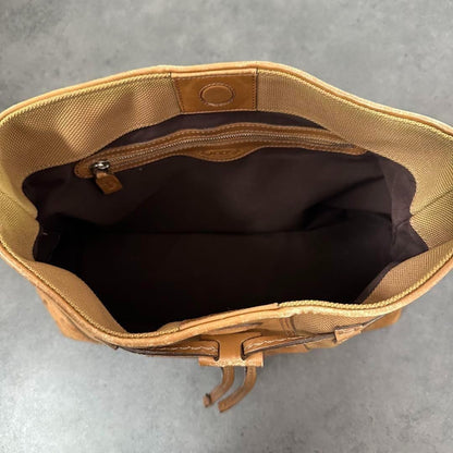 TOD'S Shoulder Bag Purse Canvas Leather Suede Authentic