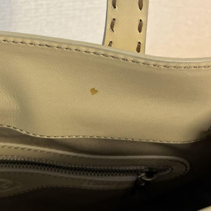 TOD'S Hand Bag Tote Purse Leather Off White Beige Authentic