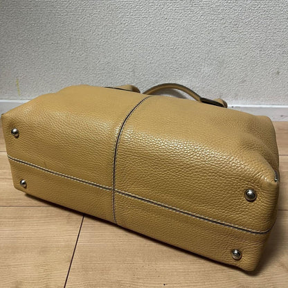 TOD'S Hand Bag Tote Purse D Bag Leather Camel Authentic