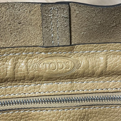 TOD'S Hand Bag Tote Purse D Bag Leather Camel Authentic