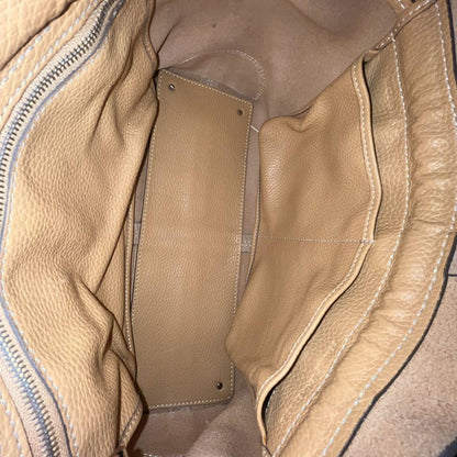 TOD'S Hand Bag Tote Purse D Bag Leather Camel Authentic