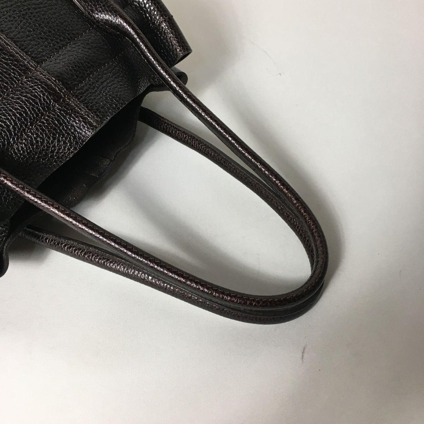 TOD'S Hand Bag Tote Purse Leather Dark Brown Authentic